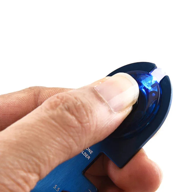 Outil multifonction 8 en 1 en acier inoxydable Carte de survie camping avec lumière, noir, bleu