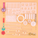 128 Pièces Outils de Moulage par Coulée en Cristal Ensemble de Moules en Silicone pour Pendentifs, Forme de Pendentif