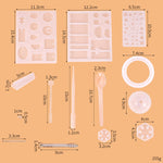 128 Pièces Outils de Moulage par Coulée en Cristal Ensemble de Moules en Silicone pour Pendentifs, Forme de Pendentif