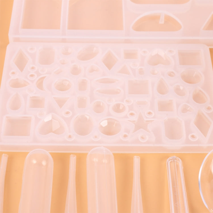 128 Pièces Outils de Moulage par Coulée en Cristal Ensemble de Moules en Silicone pour Pendentifs, Forme de Pendentif
