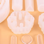 128 Pièces Outils de Moulage par Coulée en Cristal Ensemble de Moules en Silicone pour Pendentifs, Forme de Pendentif