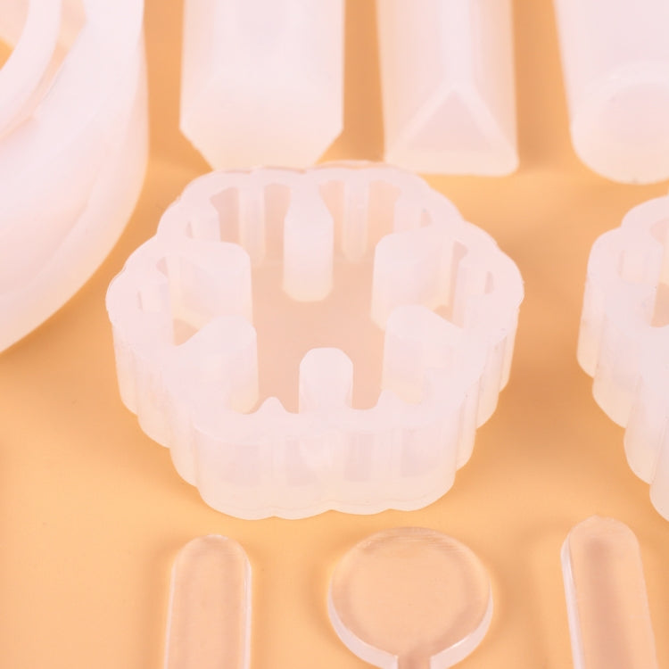 128 Pièces Outils de Moulage par Coulée en Cristal Ensemble de Moules en Silicone pour Pendentifs, Forme de Pendentif