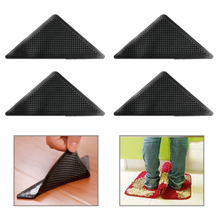 4 PCS/Set Recyclable Anti-Slip Washable Rug Carpet Mat for Home Bath Living Room, Washable Rug