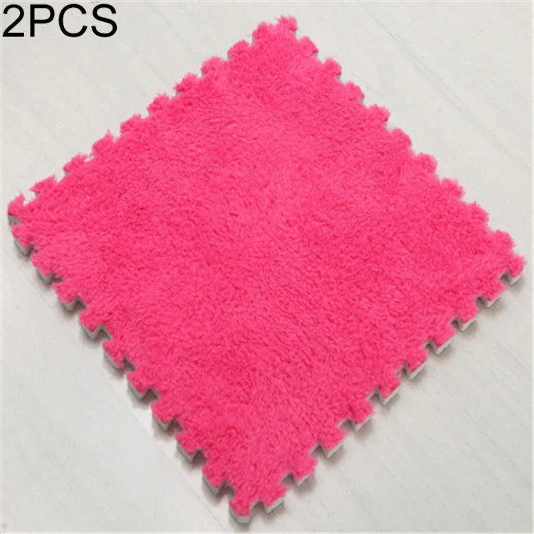Lot de 2 tapis doux pour salon, chambre d'enfants, patchwork magique puzzle, tapis d'escalade pour bébé 30x30cm, Rouge Rose, Chameau, Violet, Café, Bleu, Rose, Vert, Blanc, Gris