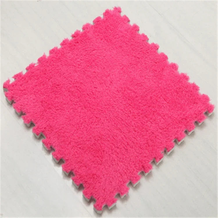 Lot de 2 tapis doux pour salon, chambre d'enfants, patchwork magique puzzle, tapis d'escalade pour bébé 30x30cm, Rouge Rose, Chameau, Violet, Café, Bleu, Rose, Vert, Blanc, Gris