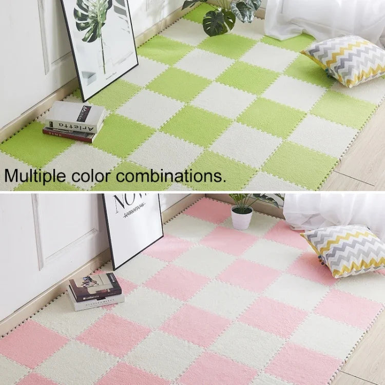 Lot de 2 tapis doux pour salon, chambre d'enfants, patchwork magique puzzle, tapis d'escalade pour bébé 30x30cm, Rouge Rose, Chameau, Violet, Café, Bleu, Rose, Vert, Blanc, Gris