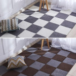 Lot de 2 tapis doux pour salon, chambre d'enfants, patchwork magique puzzle, tapis d'escalade pour bébé 30x30cm, Rouge Rose, Chameau, Violet, Café, Bleu, Rose, Vert, Blanc, Gris