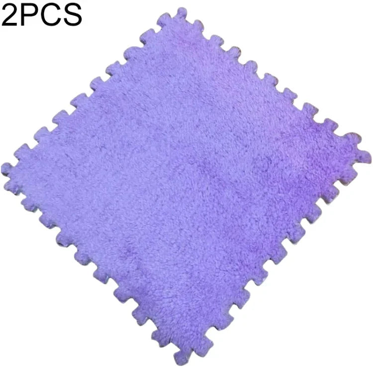 Lot de 2 tapis doux pour salon, chambre d'enfants, patchwork magique puzzle, tapis d'escalade pour bébé 30x30cm, Rouge Rose, Chameau, Violet, Café, Bleu, Rose, Vert, Blanc, Gris