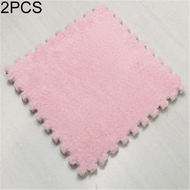 Lot de 2 tapis doux pour salon, chambre d'enfants, patchwork magique puzzle, tapis d'escalade pour bébé 30x30cm, Rouge Rose, Chameau, Violet, Café, Bleu, Rose, Vert, Blanc, Gris