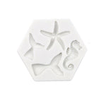 Moule en silicone liquide pour cuisson DIY, motif étoiles de mer, queue de poisson, hippocampe, série Océan, grand et petit, gris, rose