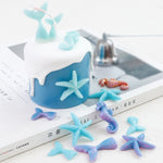 Moule en silicone liquide pour cuisson DIY, motif étoiles de mer, queue de poisson, hippocampe, série Océan, grand et petit, gris, rose