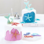 Moule en silicone liquide pour cuisson DIY, motif étoiles de mer, queue de poisson, hippocampe, série Océan, grand et petit, gris, rose