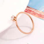 Bague solitaire très fine à six griffes en acier au titane avec diamants incrustés pour femme, taille US 3, taille US 4, taille US 5, taille US 6, taille US 7, taille US 8, taille US 9, taille US 10