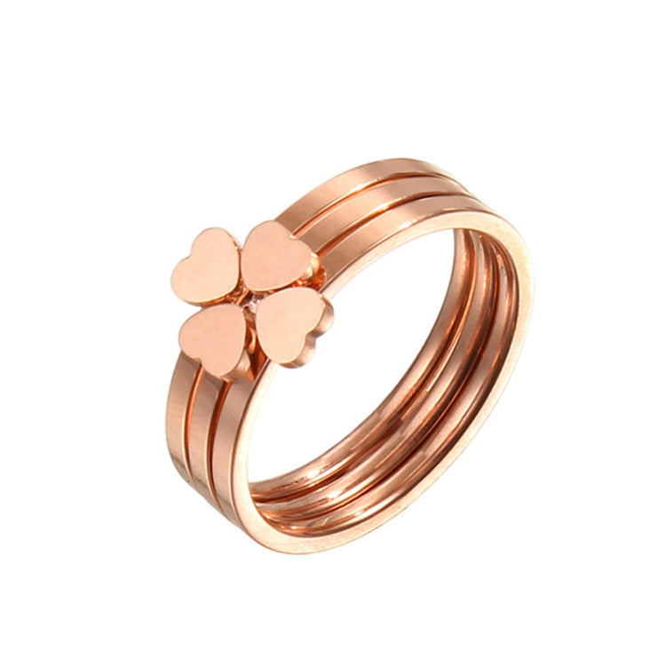 Bague de couple 3 en 1 en acier titane, motif cœur et trèfle à quatre feuilles, tailles américaines 5, 6, 7, 8, 9, 10