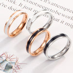 Bague de couple simple en époxy noir et blanc pour femme en acier titane, taille US 3, taille US 4, taille US 5, taille US 6, taille US 8, taille US 9, taille US 10, taille US 7