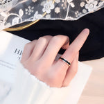 Bague de couple simple en époxy noir et blanc pour femme en acier titane, taille US 3, taille US 4, taille US 5, taille US 6, taille US 8, taille US 9, taille US 10, taille US 7