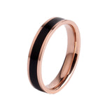 Bague de couple simple en époxy noir et blanc pour femme en acier titane, taille US 3, taille US 4, taille US 5, taille US 6, taille US 8, taille US 9, taille US 10, taille US 7