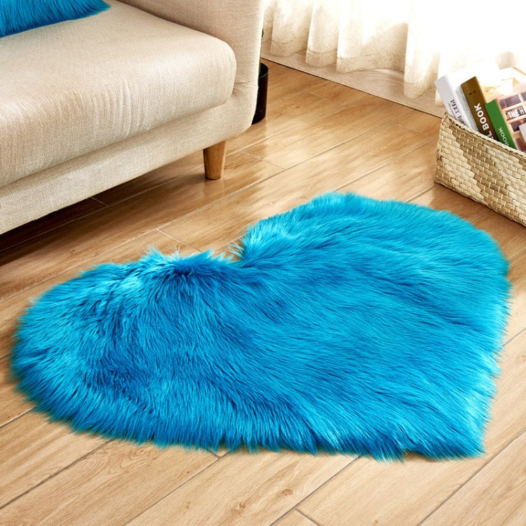 Tapis Cœur en Peau de Mouton Artificielle, Tapis à Poils Moelleux en Fausse Fourrure, Tapis de Sol Doux et Uni, 30*40cm, 40*50cm, 50*60cm, 70*90cm