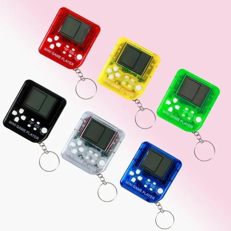 Lot de 4 mini-consoles de jeux portables, jouet classique en forme de brique avec porte-clés.