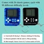 Lot de 4 mini-consoles de jeux portables, jouet classique en forme de brique avec porte-clés.