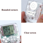 Lot de 4 mini-consoles de jeux portables, jouet classique en forme de brique avec porte-clés.