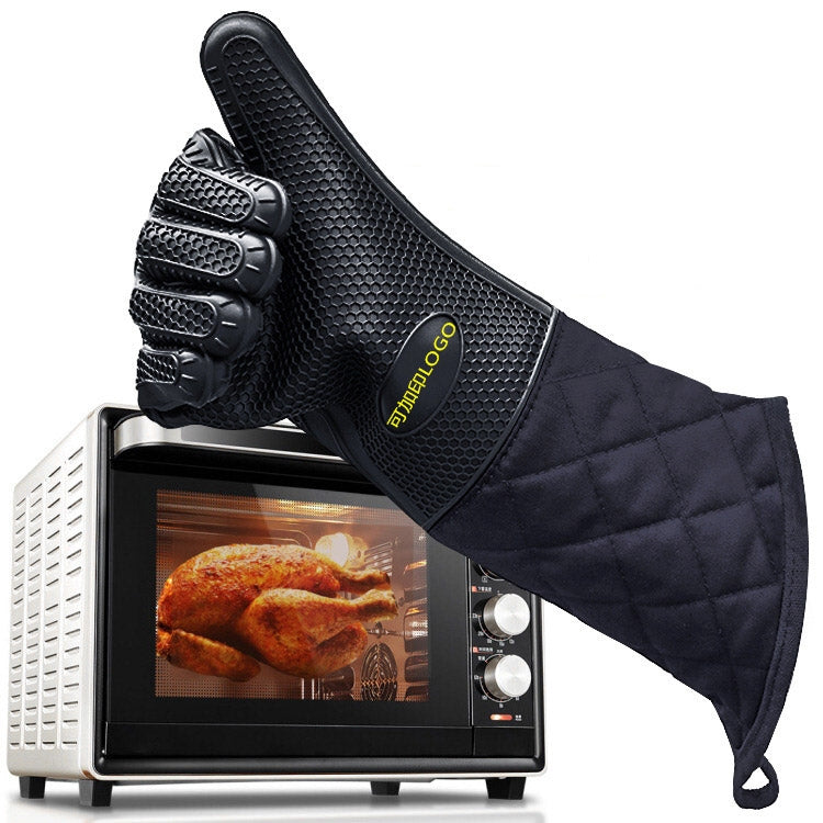 Gants en silicone antidérapants extra-longs, résistants aux hautes températures, isolants, pour fours à micro-ondes, anti-brûlures, Gants en silicone extra-longs