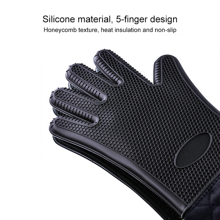 Gants en silicone antidérapants extra-longs, résistants aux hautes températures, isolants, pour fours à micro-ondes, anti-brûlures, Gants en silicone extra-longs