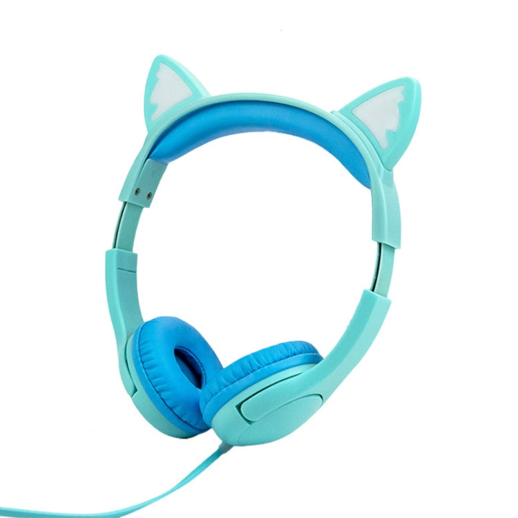 Casque audio pour enfants LX-K06 filaire 3,5 mm avec oreilles de chat lumineuses pour l'apprentissage, longueur du câble : 1,2 m, couleurs : rose, violet, bleu, orange