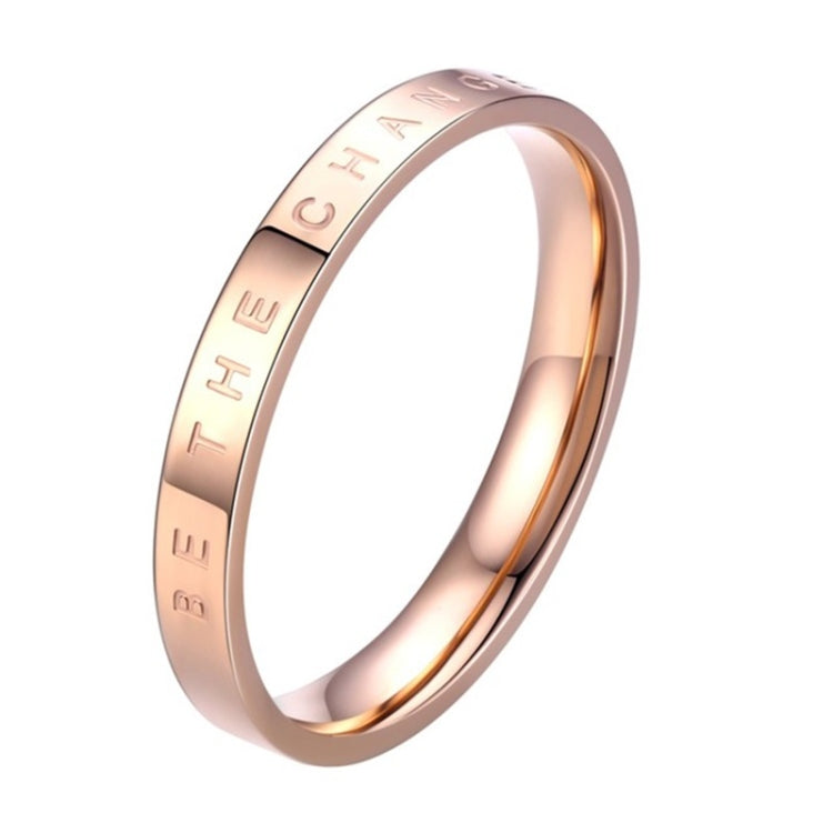 Bague simple et étroite « BE THECHANGE » en acier titane plaqué or 18 carats, tailles 4 US, 5 US, 6 US, 7 US, 8 US, 9 US, 10 US