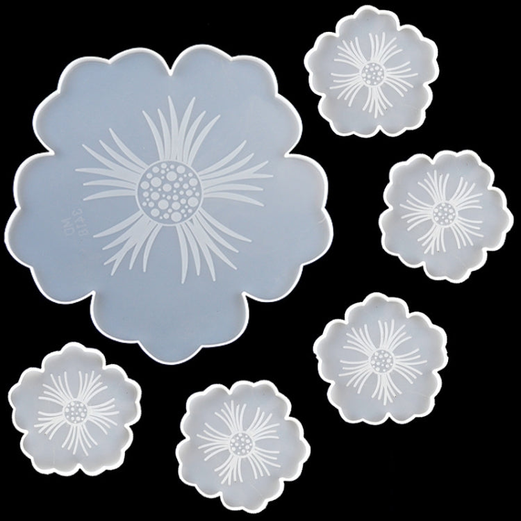 Moule en silicone en forme de fleur pour dessous de verre, moule DIY en cristal pour assiette de fruits en forme de pétale, 1 grand + 5 petites fleurs, 1 grand + 3 petites fleurs, grandes fleurs