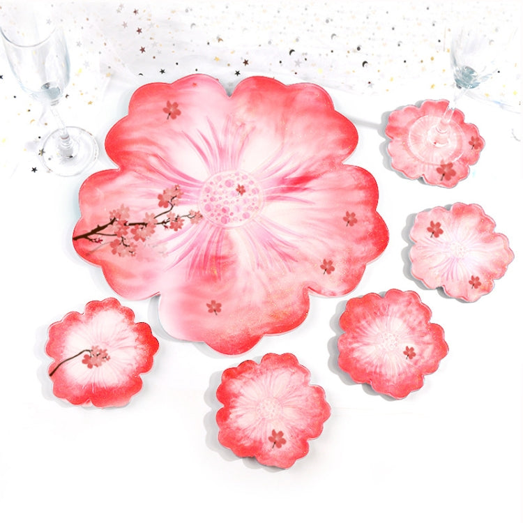 Moule en silicone en forme de fleur pour dessous de verre, moule DIY en cristal pour assiette de fruits en forme de pétale, 1 grand + 5 petites fleurs, 1 grand + 3 petites fleurs, grandes fleurs