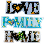 Moule de lettre en silicone époxy cristal DIY, moule anti-lettre MD3300_LOVE, moule anti-lettre MD3301_HOME, moule anti-lettre MD3302_Family, moule lettre positive MD3313_LOVE, moule lettre positive MD3314_HOME, moule lettre positive MD3315_FAMILY