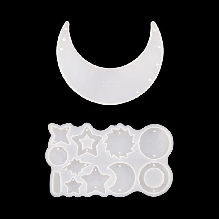 Moule époxy bricolage pour carillon éolien en forme de lune, pendentif pour carillon éolien, style : MD3535 + MD3536, MD3535 + MD3536 + fil de pêche