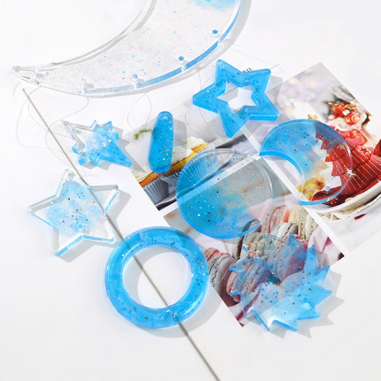 DIY Windbell Epoxy Mold Moon Pendant Wind Bell Hanging Set Mold, Style:, MD3535 + MD3536, MD3535 + MD3536 + Fish Line