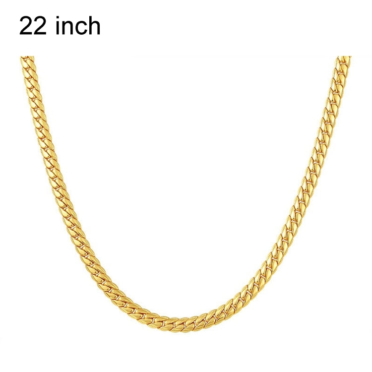 2 colliers de 5mm plaqués or sur toute la largeur, Bijoux fantaisie, Spécification :, 22 pouces (55cm), 24 pouces (60cm)