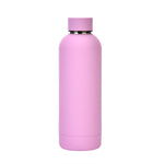 Stainless Steel Outdoor Matte Water Bottle Portable Sports Water Cup Rubber Paint Insulation Cup, Moss Green, Light Pink, Smoky Pink, Cinnabar Orange, Green White, Khaki, Ink Black, Lake Blue, Gray Green, Lilac Purple, Indigo, Gray