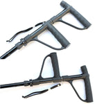 Béquilles pliantes multifonctionnelles à double poignée pour personnes âgées, en alliage d'aluminium, bâtons de marche assistés pour personnes âgées, cannes à quatre pieds avec lumières, 86-98 cm