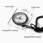 Boussole 2 en 1 avec règle de mesure de carte, boussole multifonctionnelle extérieure, 2 en 1
