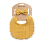 Ensemble bandeau et bavoir double face imprimé en coton et lin pour bébé, DP021-1, DP021-2, DP021-3, DP021-4, DP021-5, DP021-6, DP021-7, DP021-13, DP021-9, DP021-10, DP021-11, DP021-12