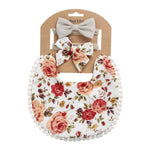 Ensemble bandeau et bavoir double face imprimé en coton et lin pour bébé, DP021-1, DP021-2, DP021-3, DP021-4, DP021-5, DP021-6, DP021-7, DP021-13, DP021-9, DP021-10, DP021-11, DP021-12