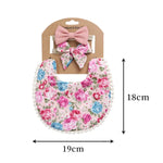 Ensemble bandeau et bavoir double face imprimé en coton et lin pour bébé, DP021-1, DP021-2, DP021-3, DP021-4, DP021-5, DP021-6, DP021-7, DP021-13, DP021-9, DP021-10, DP021-11, DP021-12