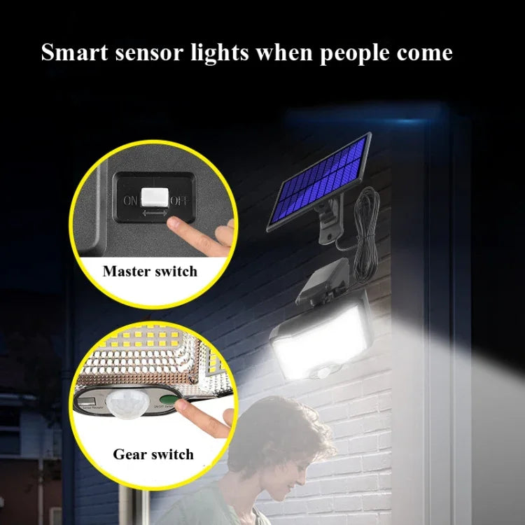TG-TY085 Lampe murale solaire d'extérieur à induction corporelle, étanche pour jardin et rue, avec télécommande, Spécifications :, 96 LED intégrées, 96 COB intégrées, 96 LED séparées, 96 COB séparées, 168 LED intégrées, 168 COB intégrées