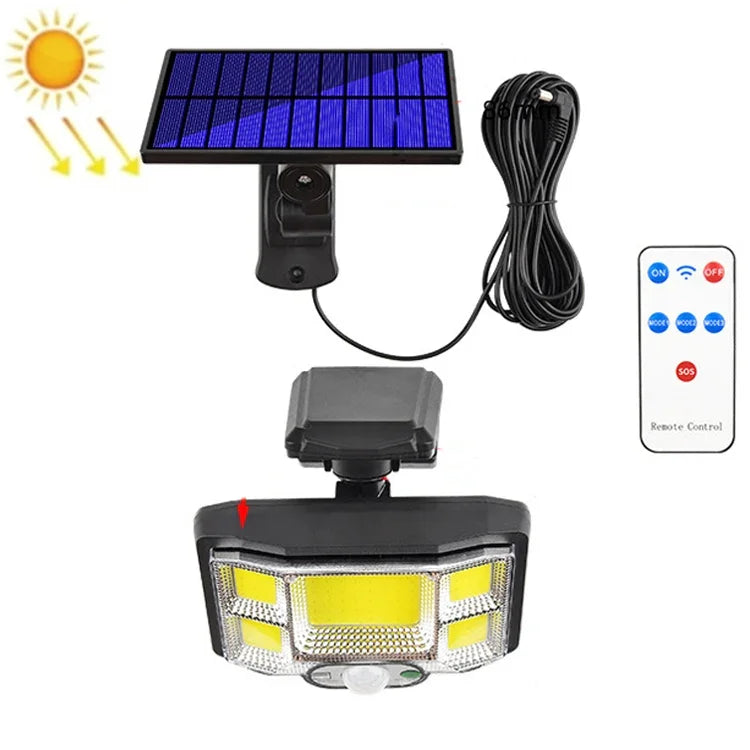 TG-TY085 Lampe murale solaire d'extérieur à induction corporelle, étanche pour jardin et rue, avec télécommande, Spécifications :, 96 LED intégrées, 96 COB intégrées, 96 LED séparées, 96 COB séparées, 168 LED intégrées, 168 COB intégrées