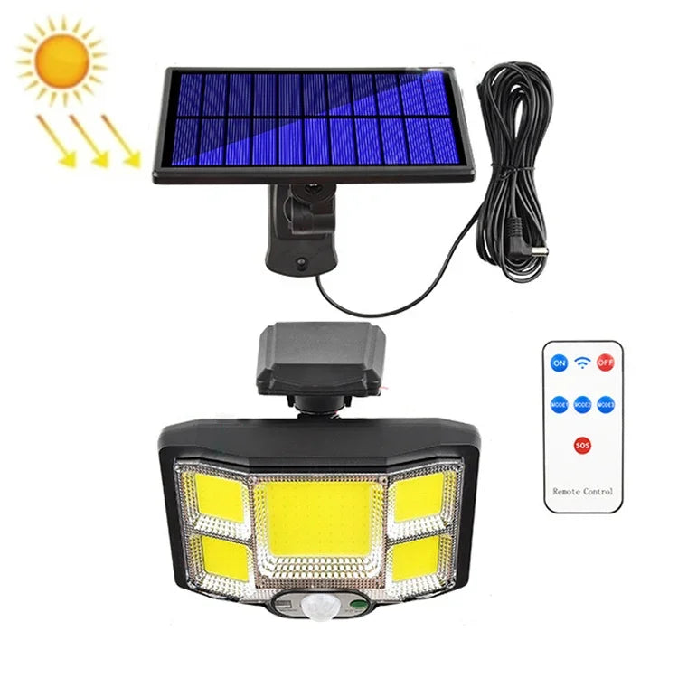 TG-TY085 Lampe murale solaire d'extérieur à induction corporelle, étanche pour jardin et rue, avec télécommande, Spécifications :, 96 LED intégrées, 96 COB intégrées, 96 LED séparées, 96 COB séparées, 168 LED intégrées, 168 COB intégrées