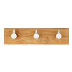 Crochet adhésif à trois rangées en acier inoxydable et bambou pour porte de cuisine ou de salle de bain, triple crochet adhésif de porte
