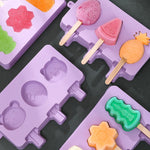 Moule à sucettes glacées et glaces en silicone pour enfants, motif de dessin animé mignon, grande taille, forme de fruit