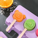 Moule à sucettes glacées et glaces en silicone pour enfants, motif de dessin animé mignon, grande taille, forme de fruit