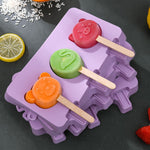 Moule à sucettes glacées et glaces en silicone pour enfants, motif de dessin animé mignon, grande taille, forme de fruit