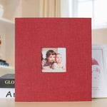 Album photo 10 pouces 20 pages/40P en tissu auto-adhésif DIY plastifié, Rouge, Vert, Jaune Gingembre, Gris