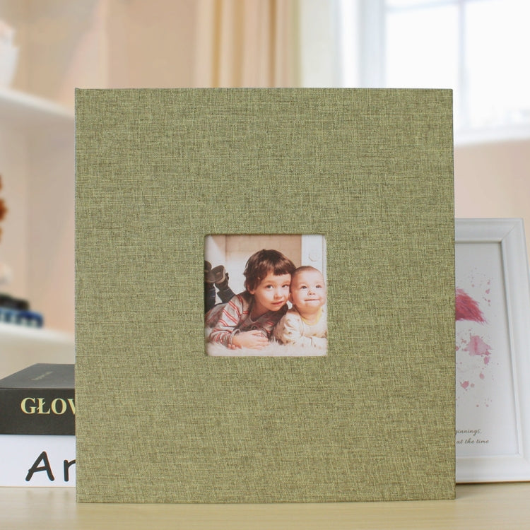 Album photo 10 pouces 20 pages/40P en tissu auto-adhésif DIY plastifié, Rouge, Vert, Jaune Gingembre, Gris